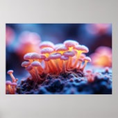 Poster Champignons roses Dreamy - Macro nature douce (Devant)