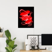 Poster Champignons rouges brillants d'huître enchantés (Bureau à domicile)