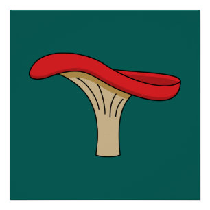 Poster Champignons rouges caricaturés