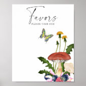 Poster Champignons sauvages baby shower Faveurs (Devant)