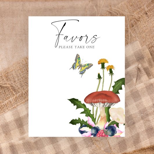 Poster Champignons sauvages baby shower Faveurs