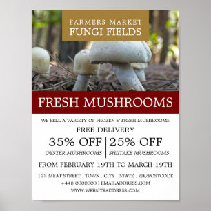 Poster Champignons sauvages, Champignons fermiers Publici