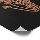 Poster Champignons sauvages sur fond noir graphite (Coin)