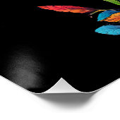 Poster Champignons Super psychédéliques colorés - (Coin)