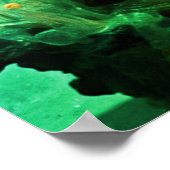 Poster Champignons translucides verts gras sur un mur (Coin)