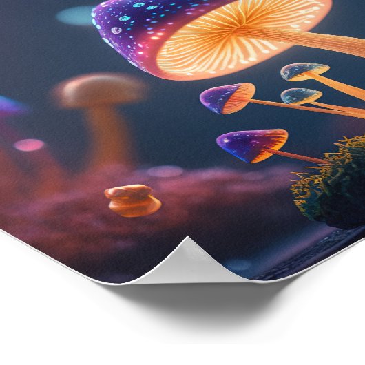 Poster Champignons violets de nuit (Coin)