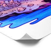 Poster Champignons violets sur fond blanc sur un mur (Coin)
