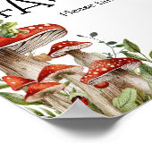 Poster Champignons Whimsical Champignons Baby shower d'au (Coin)