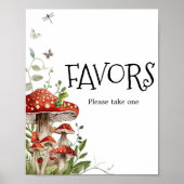 Poster Champignons Whimsical Champignons Baby shower d'au (Devant)