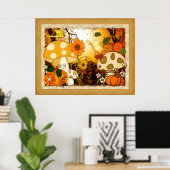 Poster Champignons Whimsical Imaginaire d'automne (Bureau à domicile)