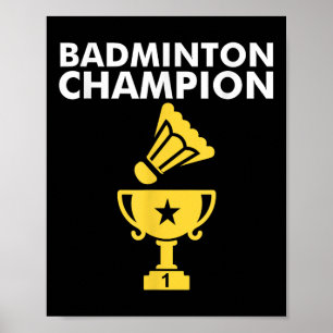 Poster Champion de Badminton Birdie