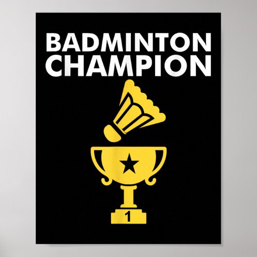 Poster Champion de Badminton Birdie (Devant)