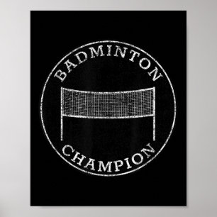 Poster Champion de Badminton Famille Concurrentielle Cour