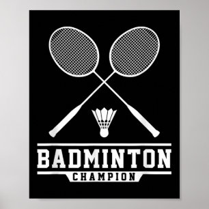 Poster Champion de badminton Joueur de badminton Navette