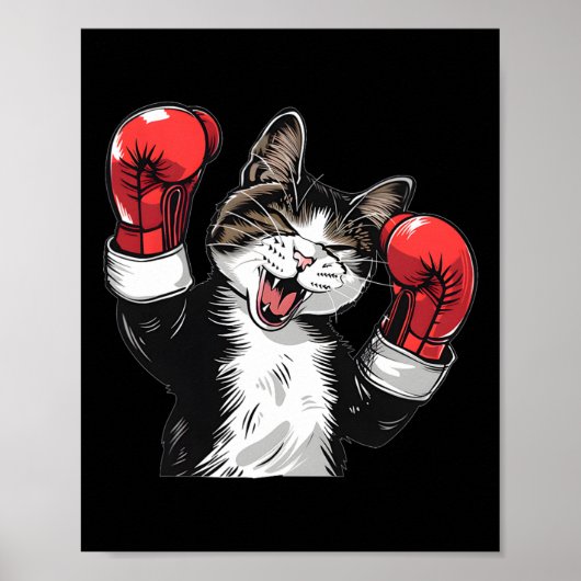 Poster Champion de boxe de chats Funny Cute Kitten Fighte (Devant)