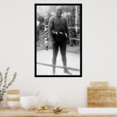 Poster Champion de boxe poids lourd Jack Johnson 1912 (Cuisine)