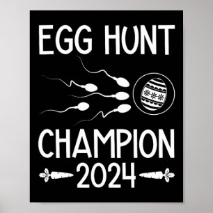 Poster Champion de la chasse aux oeufs Drôle Papa Pâques