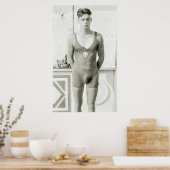 Poster Champion de natation des années 1920 (Cuisine)
