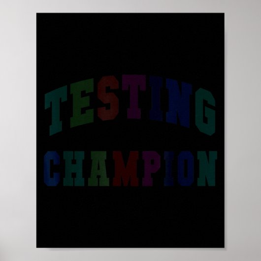 Poster Champion de test mignon jour de test professeur br (Devant)