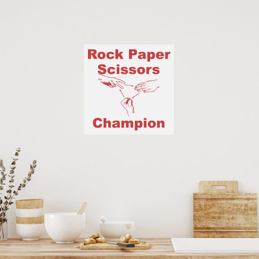 Poster Champion des ciseaux de papier rock (Cuisine)