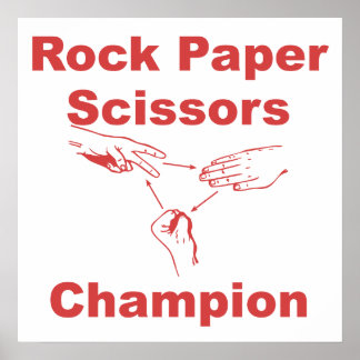 Poster Champion des ciseaux de papier rock