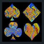 Poster Champion d'or de poker<br><div class="desc">Poker Gold Champion répond aux besoins des fans de Poker pour l'art de haute qualité. Disponibles en différentes tailles et marchandises,  ces designs acryliques de haute qualité plairont à tous. C'est seulement un ARTISTE qui peut DEFY la coutume d'avoir des cartes en NOIR et ROUGE seulement.</div>