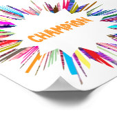 Poster CHAMPION : Modifier le texte à votre propre place (Coin)