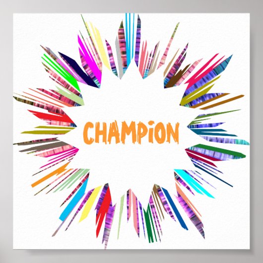 Poster CHAMPION : Modifier le texte à votre propre place (Devant)