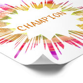 Poster CHAMPION : Modifier le texte à votre propre place (Coin)