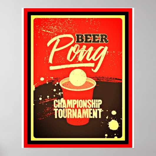 Poster Championnat de la bière Pong (Devant)
