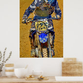 Poster Championne de course Motocross Dirt-Bike Gros plan (Cuisine)