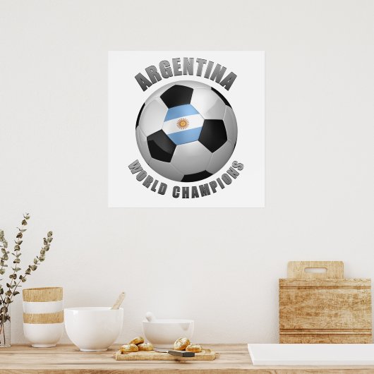 POSTER CHAMPIONS ARGENTINS DU FOOTBALL (Cuisine)