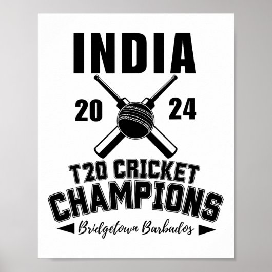 Poster Champions d'Inde de cricket T20  (Devant)