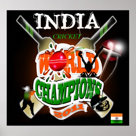 Poster Champions du monde de la Coupe ICC de cricket 2011 (Devant)