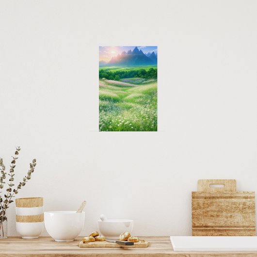 Poster Champs blancs de sérénité (Cuisine)