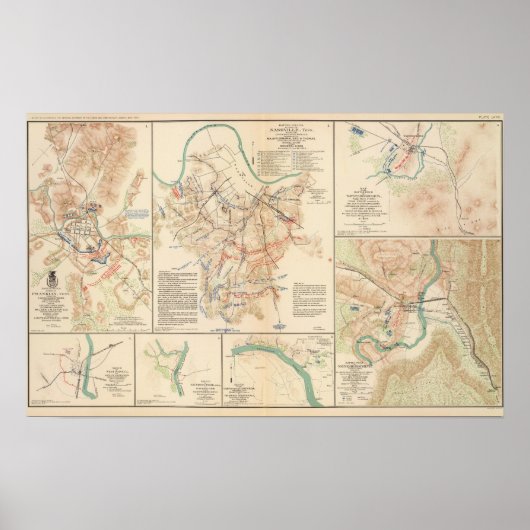 Poster Champs de bataille Nashville, Tenn (Devant)