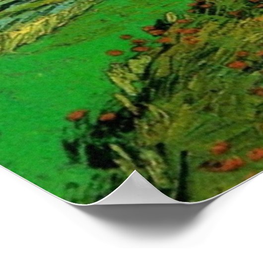 Poster Champs de blé à Auvers Under Clouds par van Gogh (Coin)