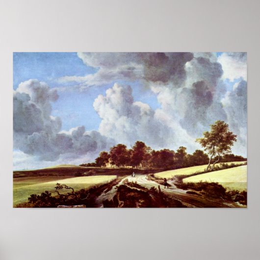 Poster Champs De Blé Par Ruisdael Jacob Isaaksz. Van (Devant)