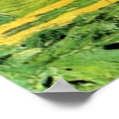 Poster Champs de blé sous ciel nuageux Van Gogh (Coin)