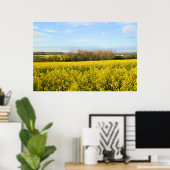 Poster Champs de colza encerclent la forêt - Personnalisé (Bureau à domicile)