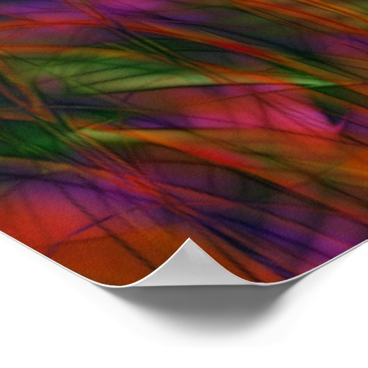 Poster Champs de fraise Abstrait psychédélique (Coin)