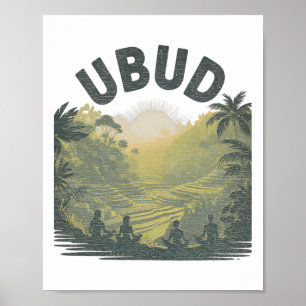 Poster Champs de riz de la jungle de Ubud Li Méditation Y