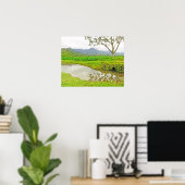POSTER "CHAMPS DE TARO SUR LA ROUTE DE HANALEI" (Bureau à domicile)