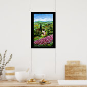 POSTER CHAMPS D'IRIS VIOLETS DANS UN PAYSAGE VERT DE TOSC (Cuisine)