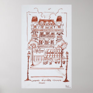 Poster Champs Elysées Paris, France