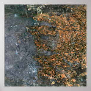 Poster Champs irrigués centrés en Texas, USA