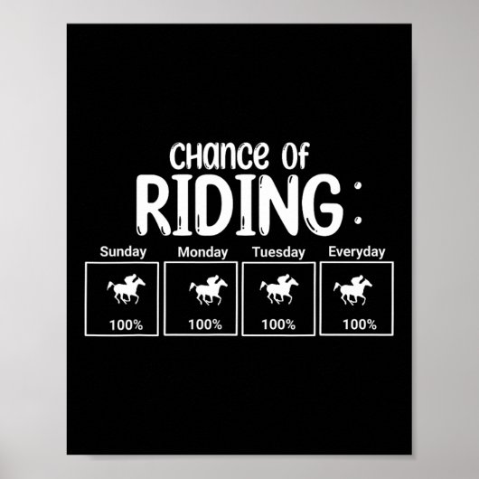 Poster Chance D'Équitation Drôle (Devant)