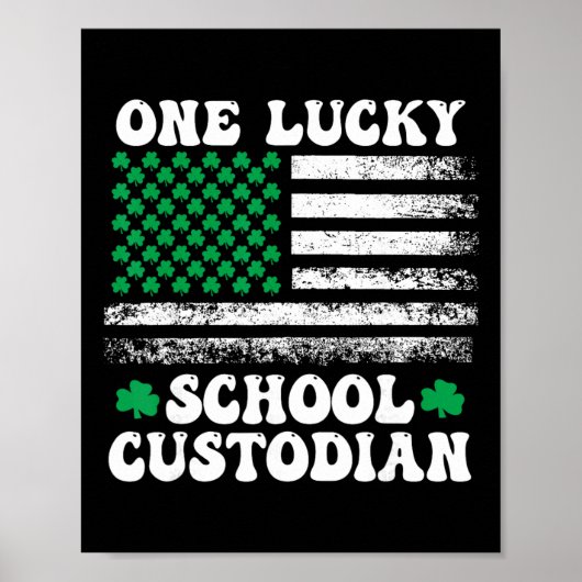Poster Chanceux Concierge de l'école St Patricks Day (Devant)
