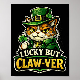 Poster Chanceux Mais Drôle Leprechaun de la Fête de la Sa