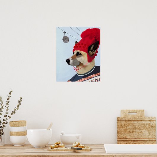 Poster Chandail de chien en ski (Cuisine)